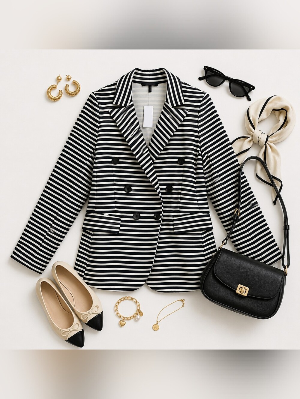 Banana Republic Pique Striped Knit Blazer NWT black and white